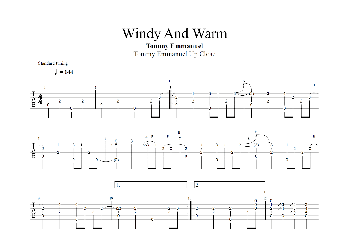 Windy And Warm吉他谱预览图