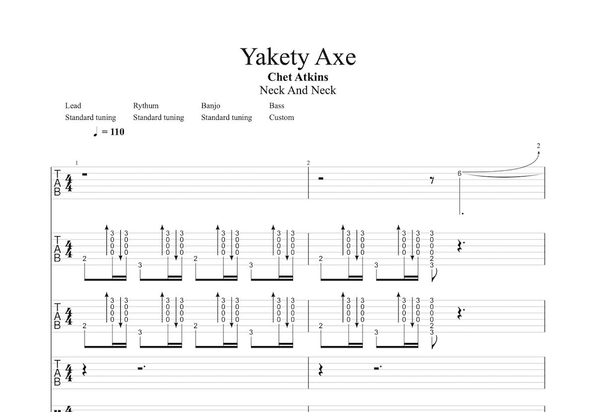 Yakety Axe吉他谱预览图