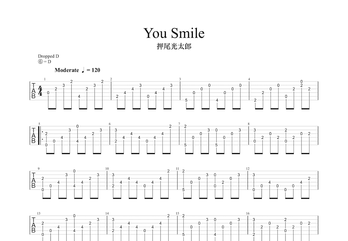 You Smile吉他谱预览图