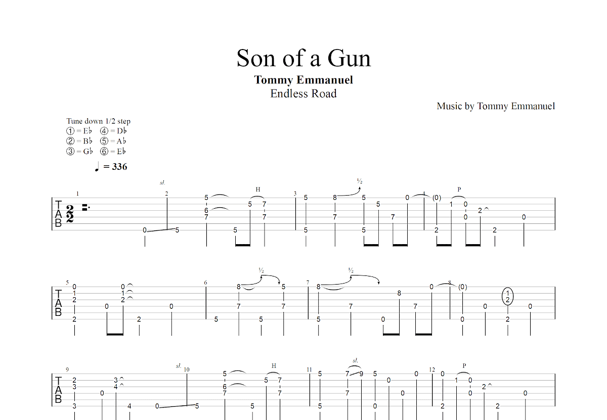 Son of a Gun吉他谱预览图