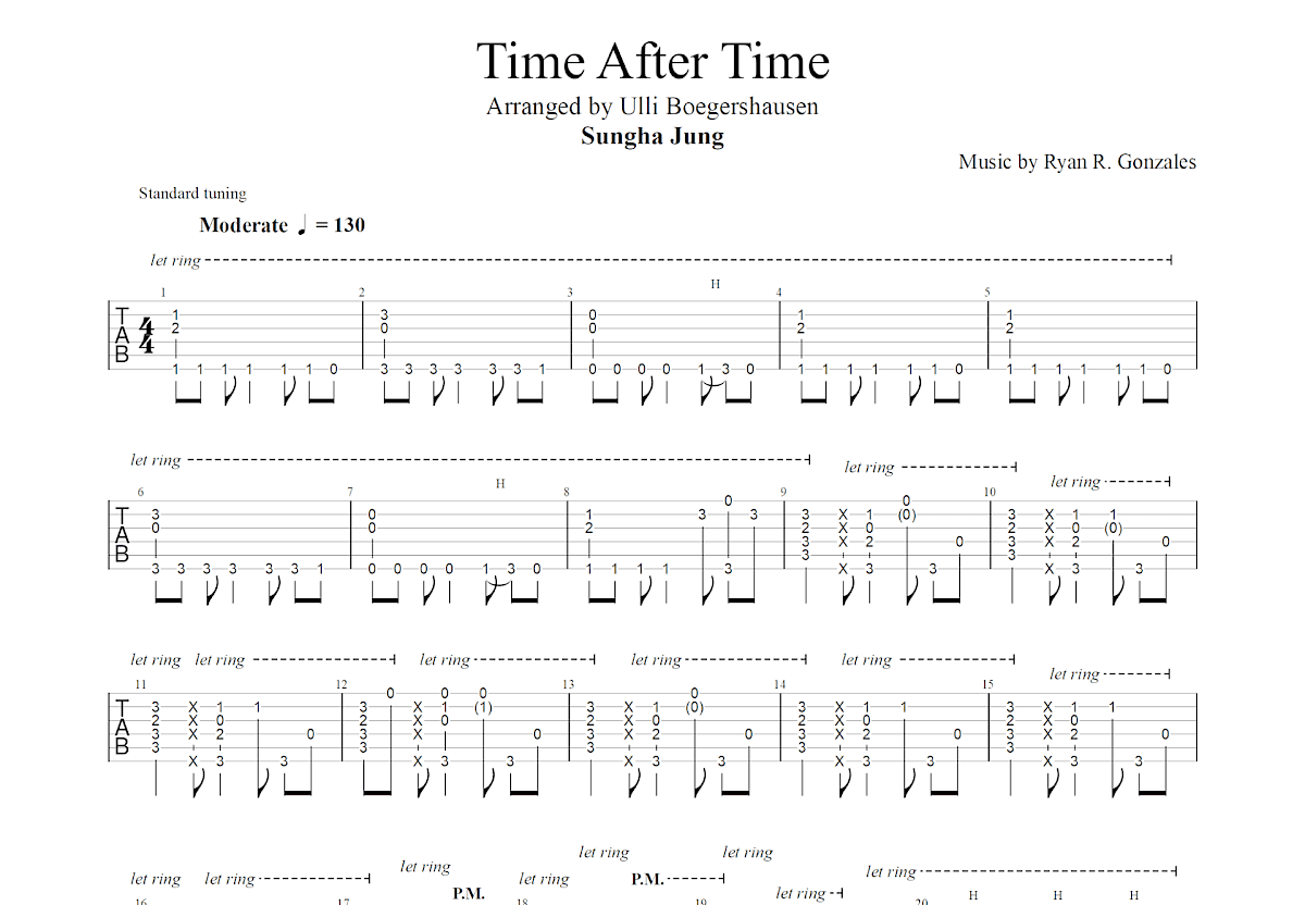 Time After Time吉他谱_郑成河_F调指弹