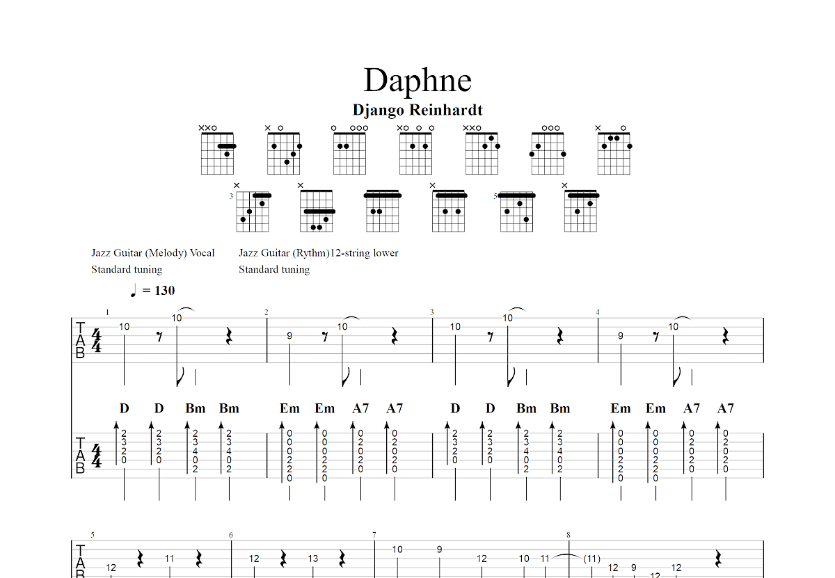 Daphne吉他谱预览图