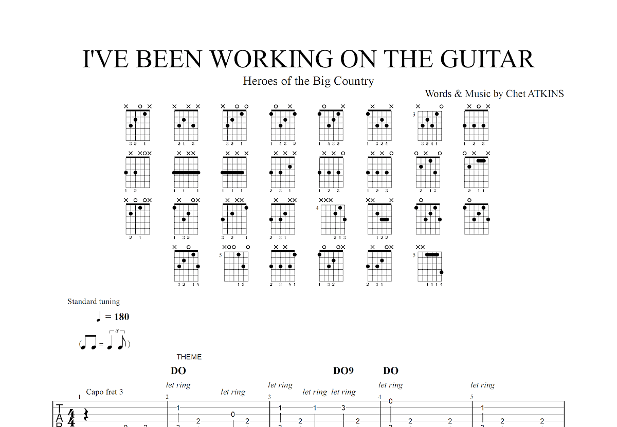 I'VE BEEN WORKING ON THE GUITAR吉他谱_Chet Atkins_C调指弹