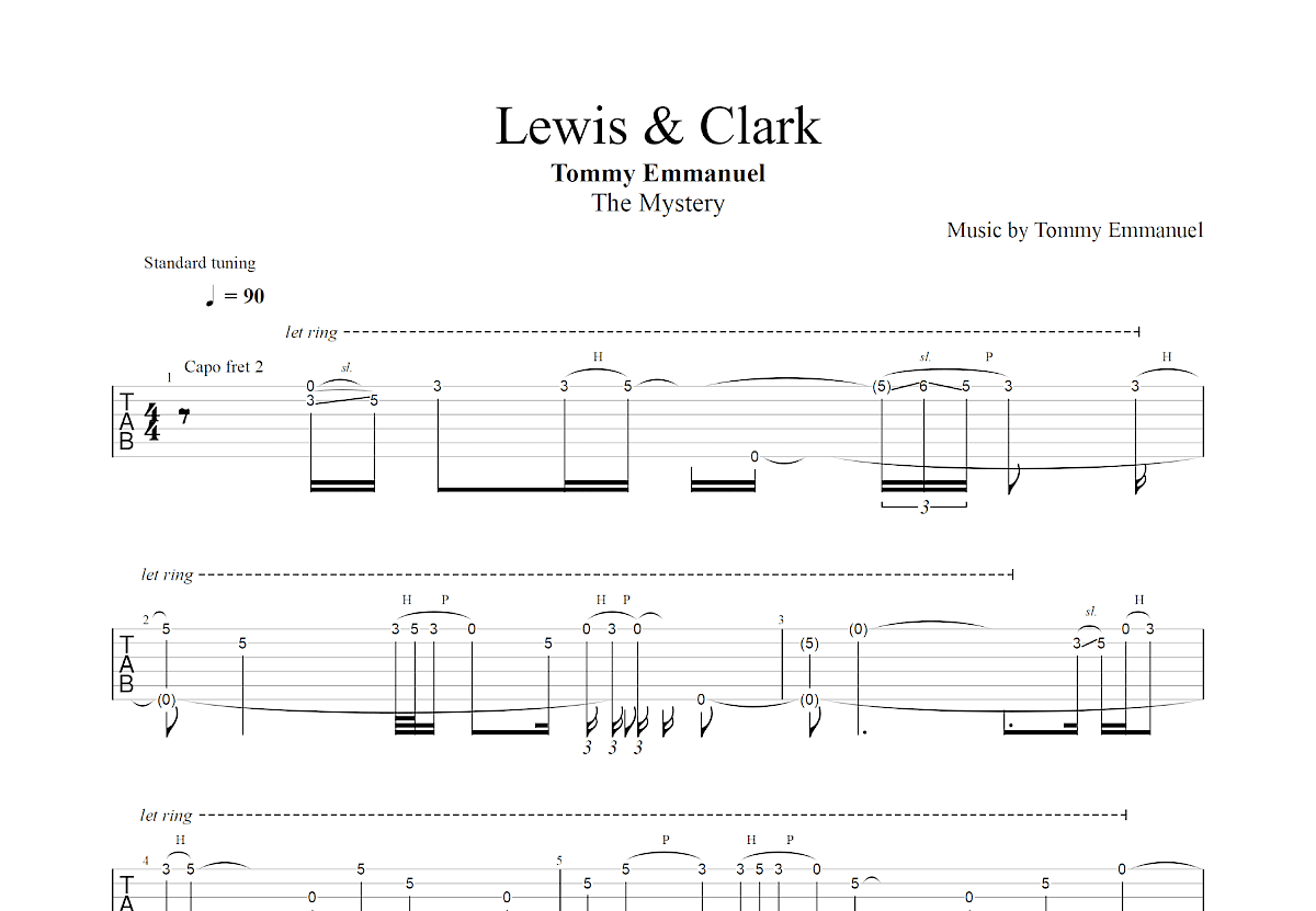 Lewis & Clark吉他谱_Tommy Emmanuel_G调指弹
