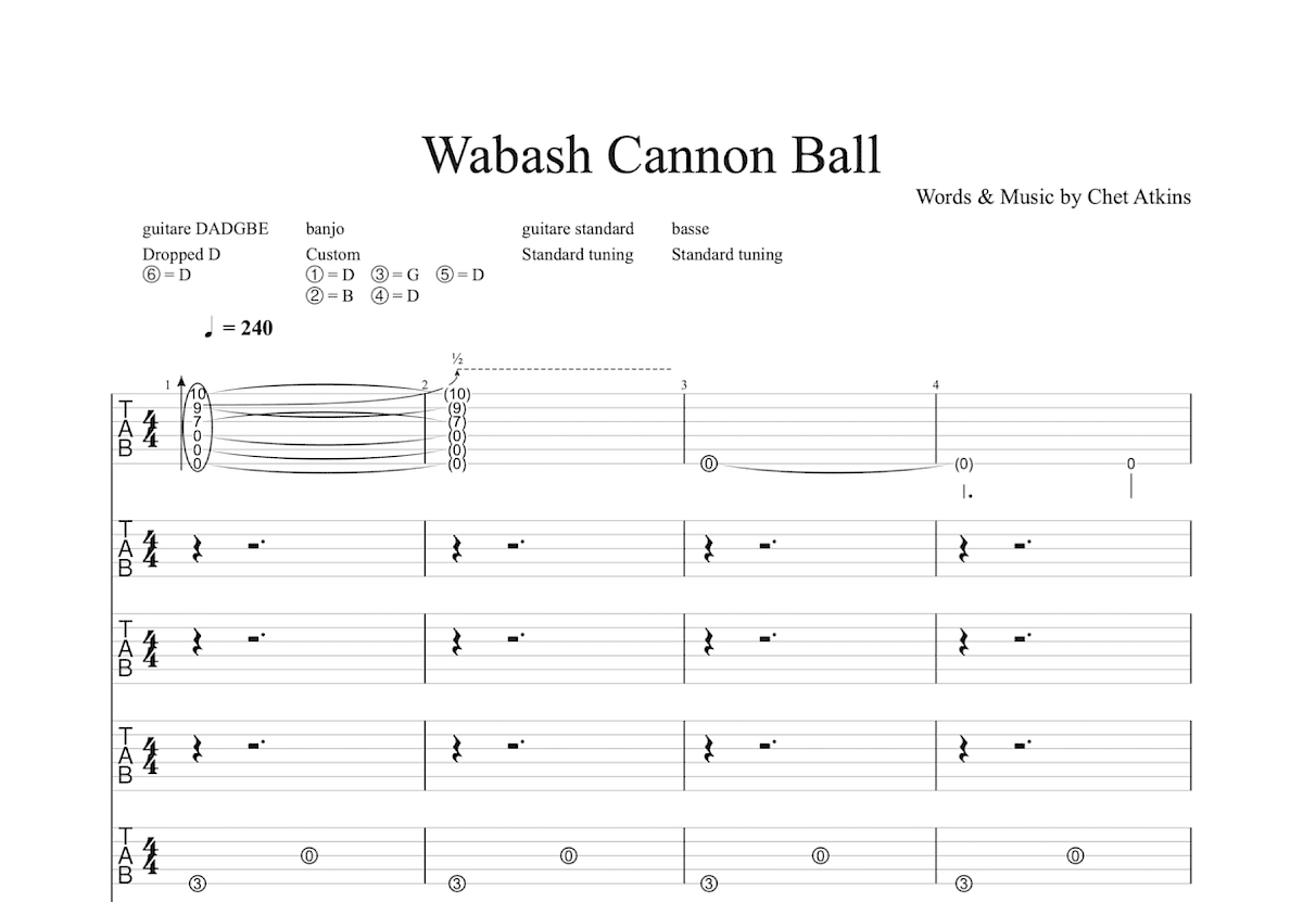 Wabash Cannon Ball吉他谱_A.P. Carter_D调总谱
