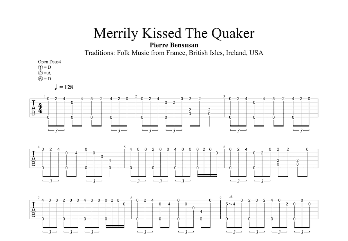 Merrily Kissed The Quaker吉他谱预览图