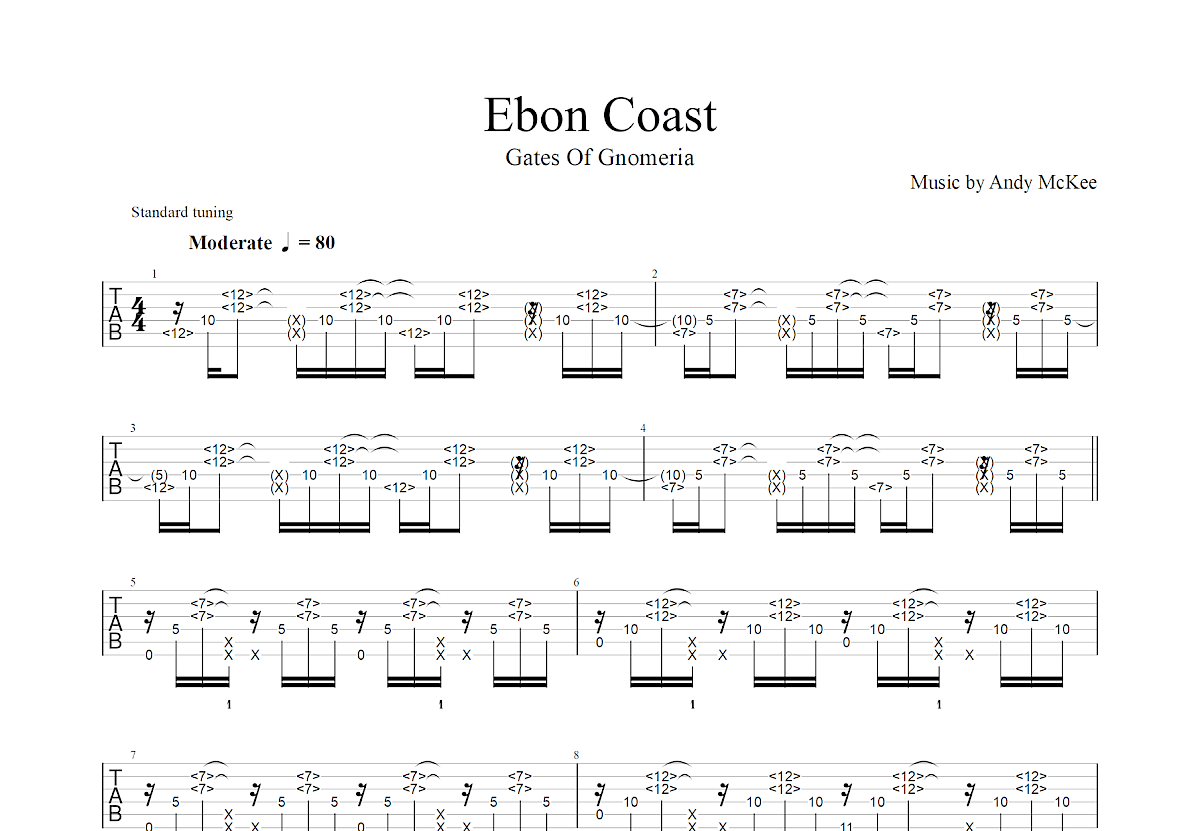 Ebon Coast吉他谱_Andy McKee_G调指弹