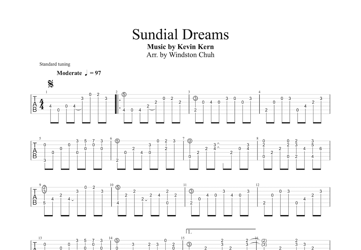 Sundial Dreams吉他谱预览图