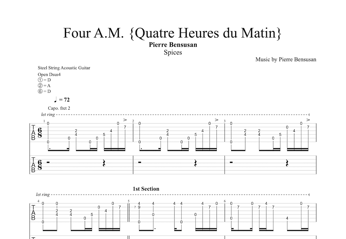 Four A.M.吉他谱预览图