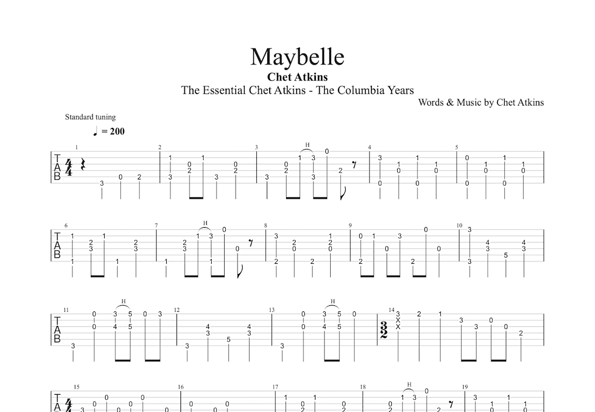Maybelle吉他谱预览图