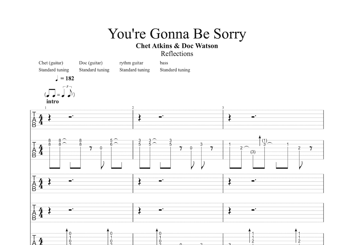 You're Gonna Be Sorry吉他谱_Chet Atkins_C调总谱