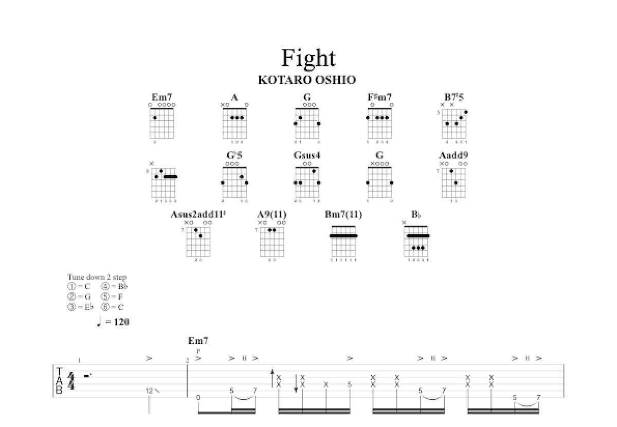 Fight吉他谱预览图
