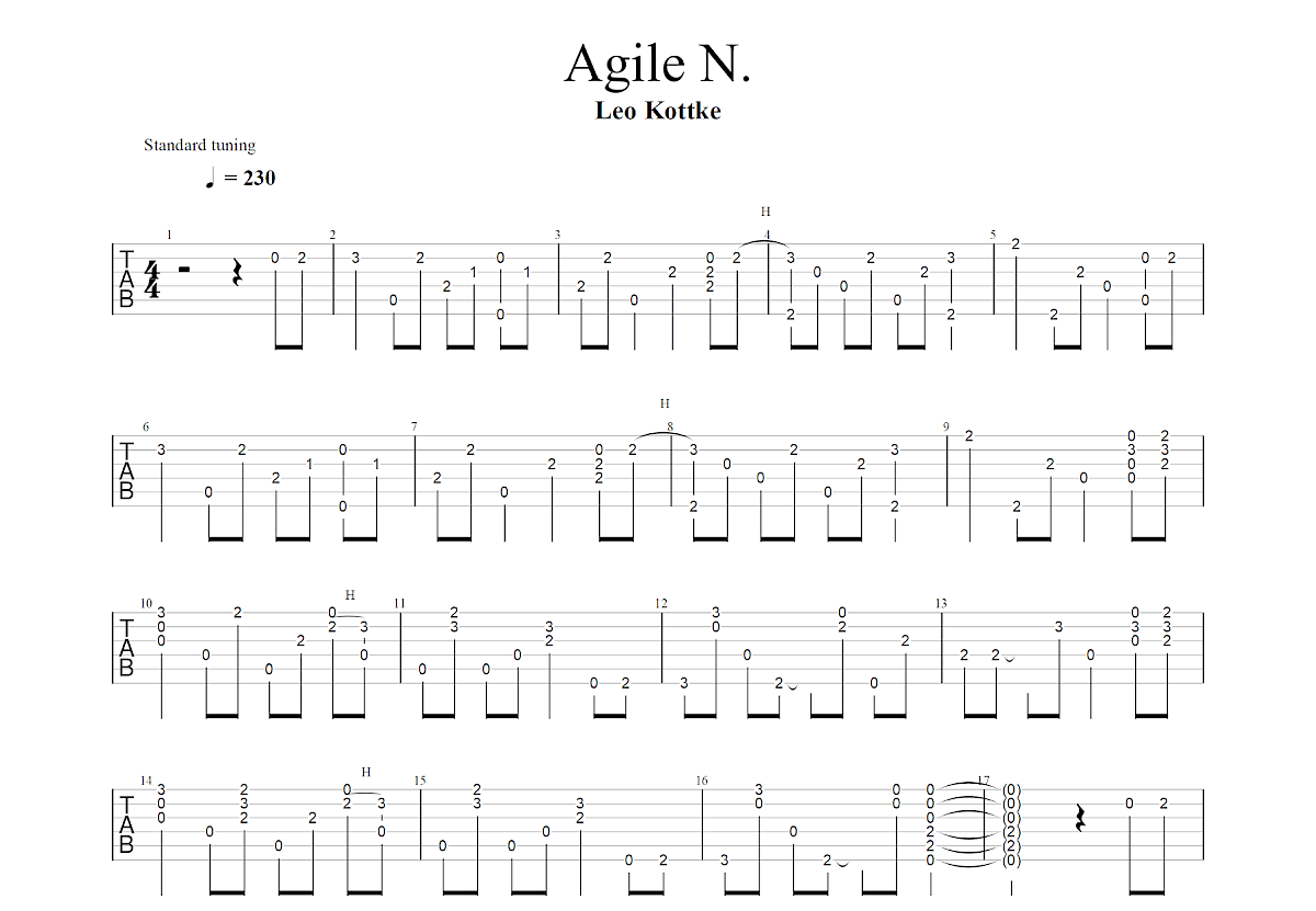 Agile N.吉他谱预览图
