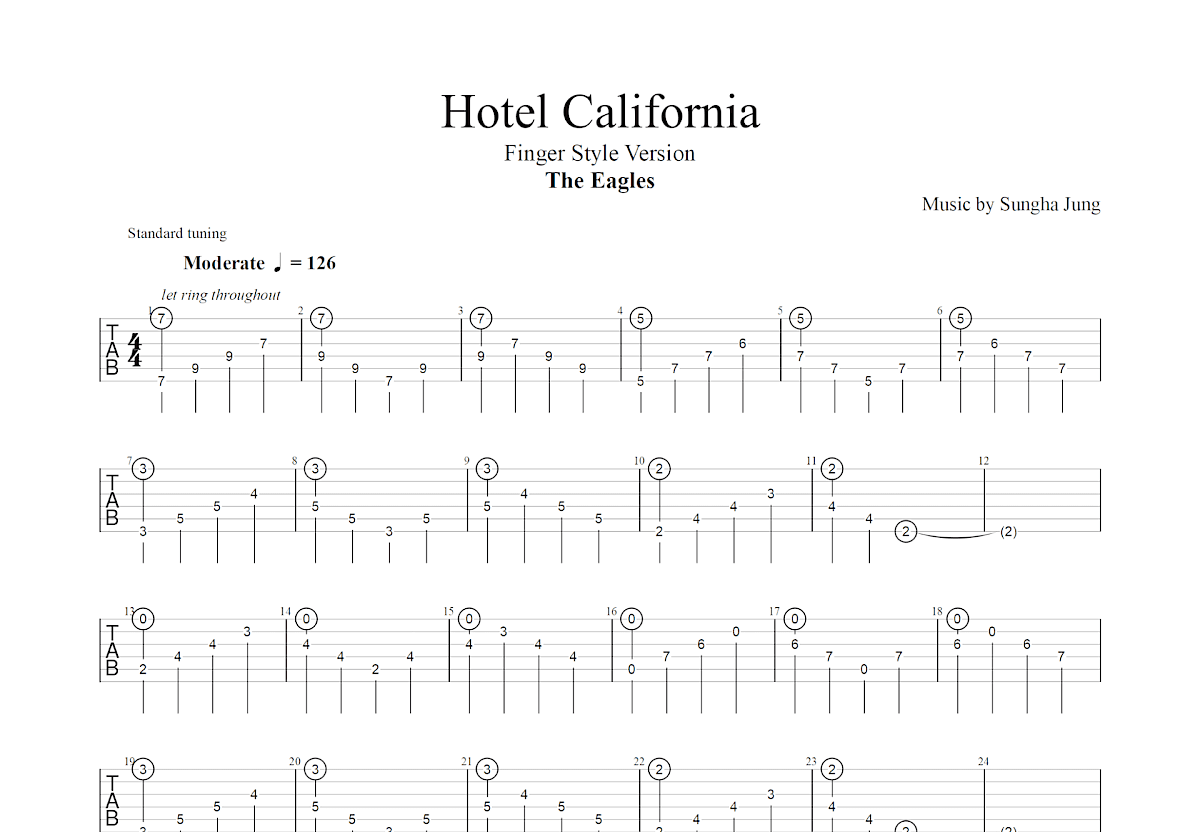 Hotel California吉他谱_郑成河_D调指弹