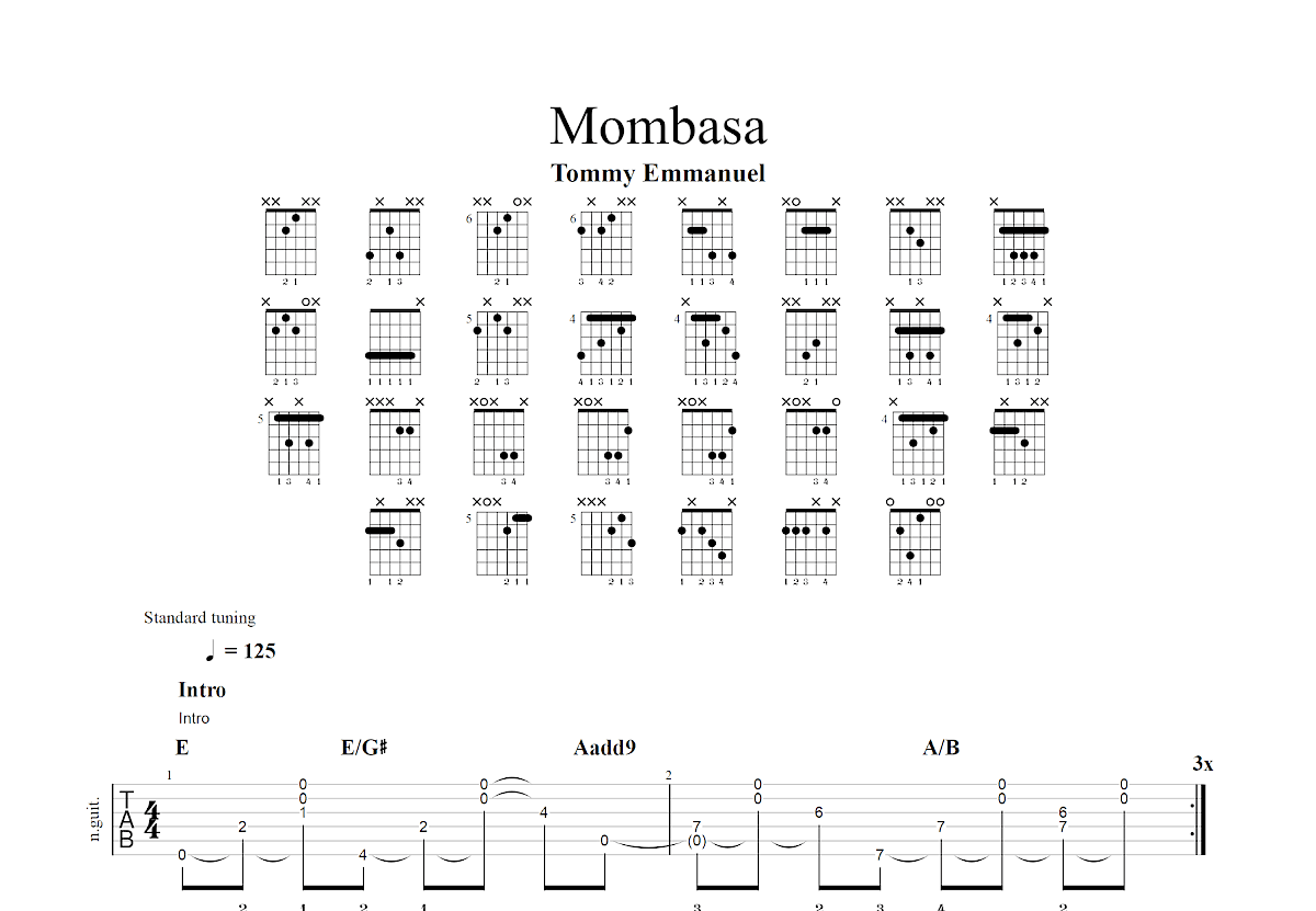 Mombasa吉他谱预览图