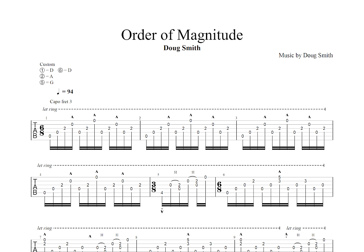 Order of Magnitude吉他谱_Doug Smith_G调指弹