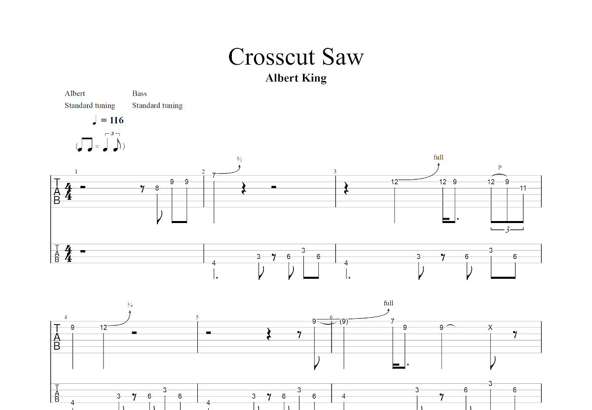 Crosscut Saw吉他谱预览图