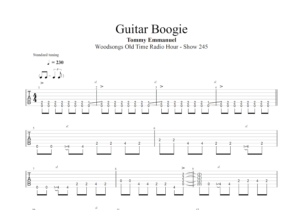 Guitar Boogie吉他谱_Arthur Smith_E调指弹
