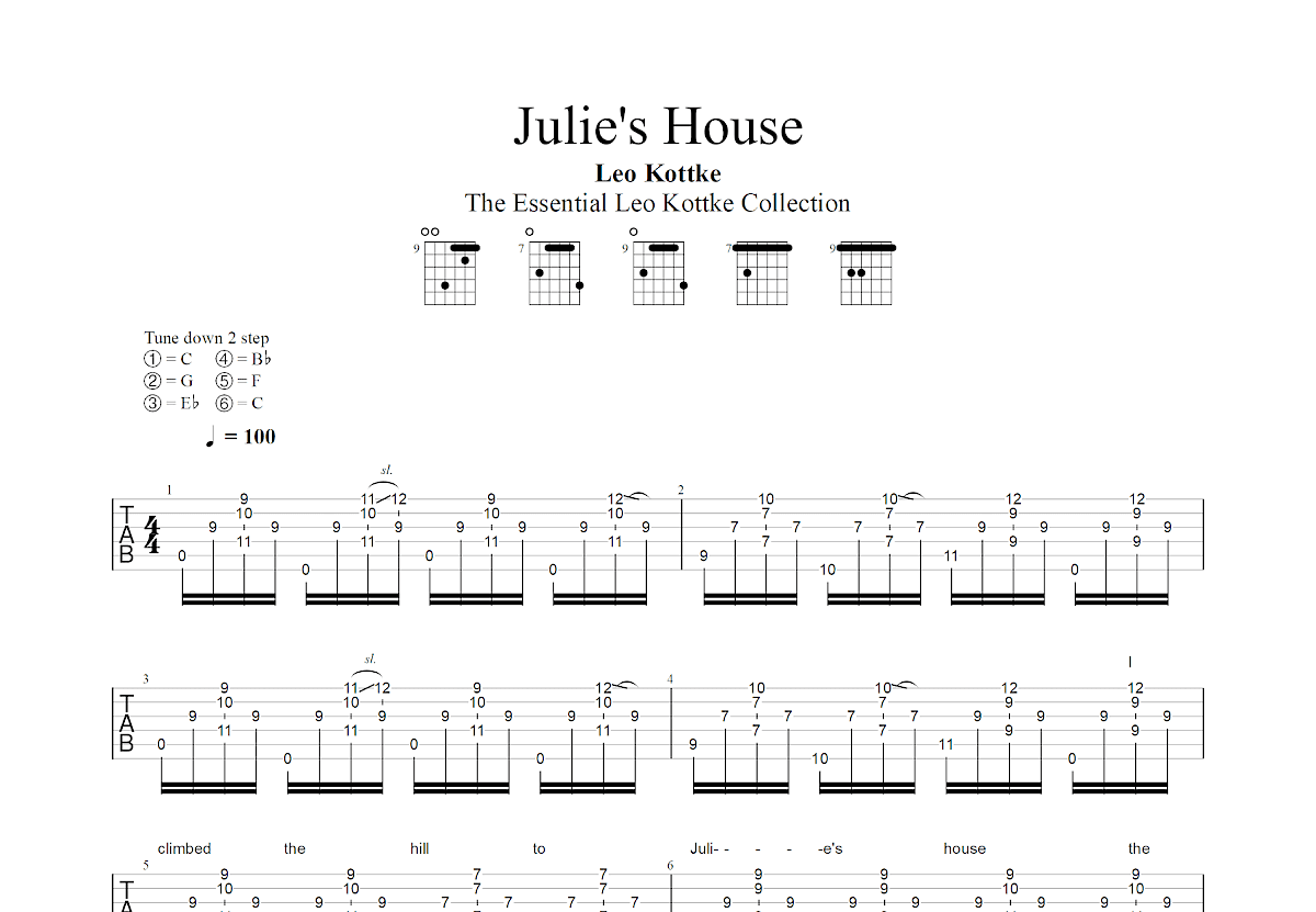 Julie's House吉他谱预览图