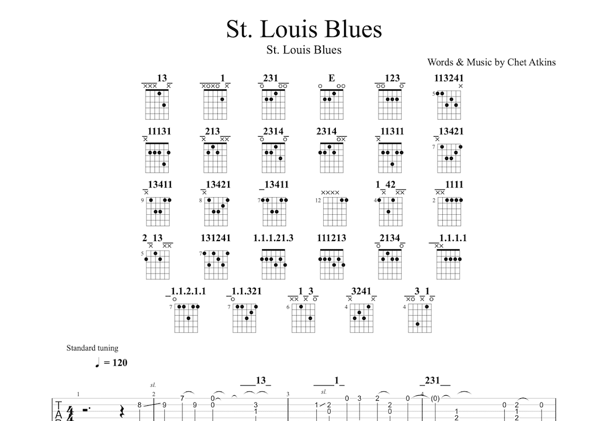 St. Louis Blues吉他谱预览图