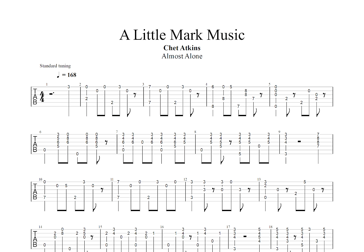 A Little Mark Music吉他谱_Chet Atkins_G调指弹