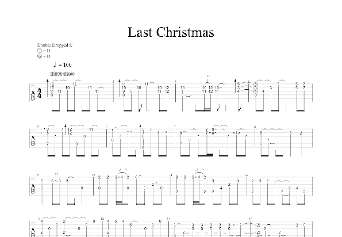 Last Christmas吉他谱预览图