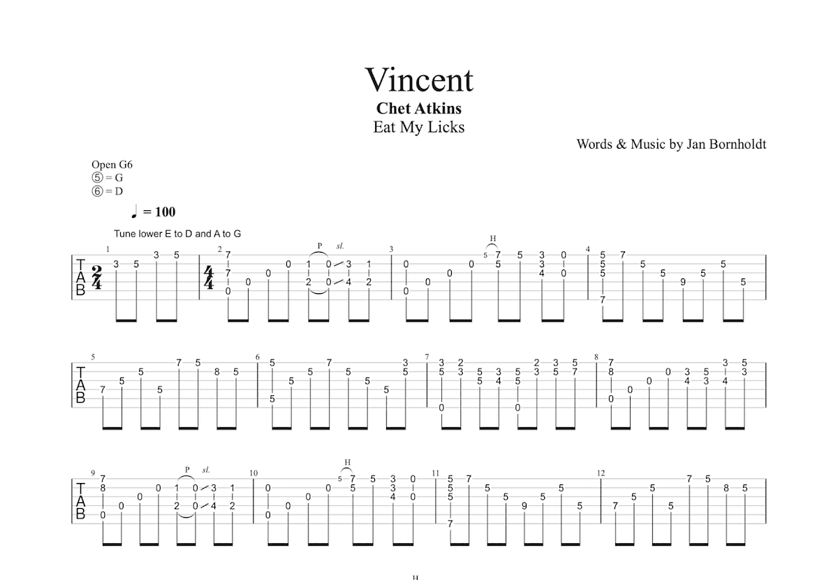 Vincent吉他谱_Don McLean_G调指弹