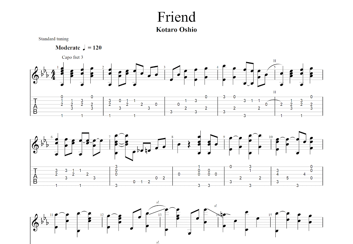 Friend吉他谱预览图