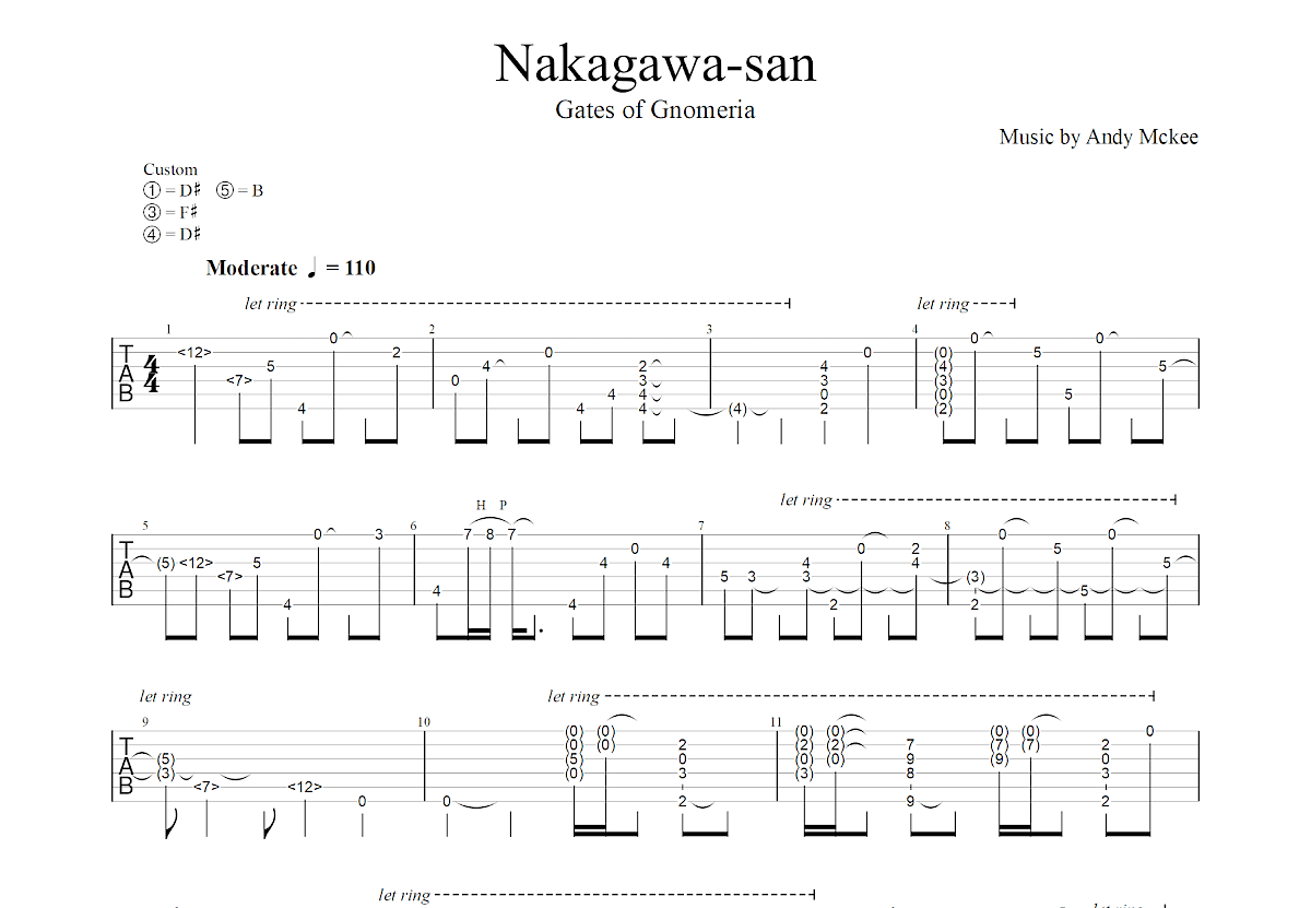 Nakagawa-san吉他谱_Andy Mckee_C调指弹