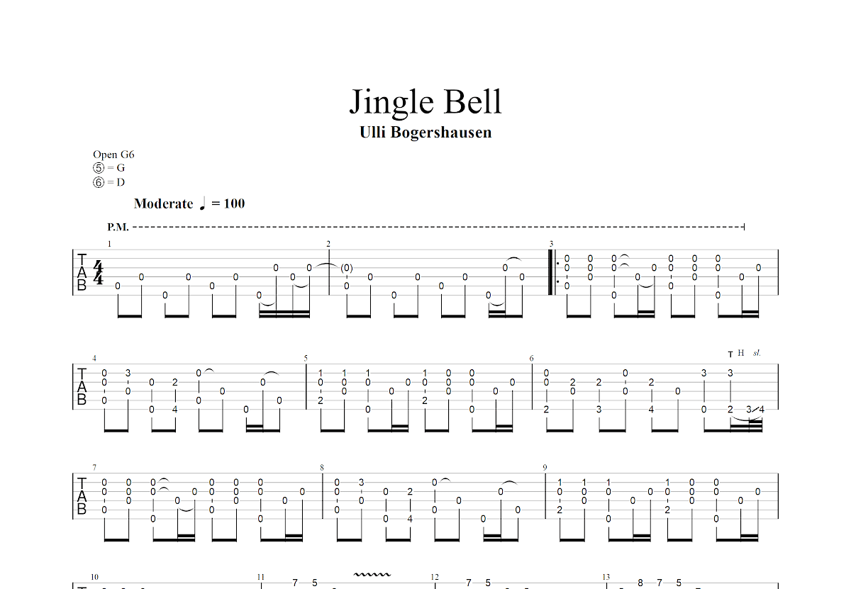 Jingle Bell吉他谱_Ulli Bogershausen_D调指弹