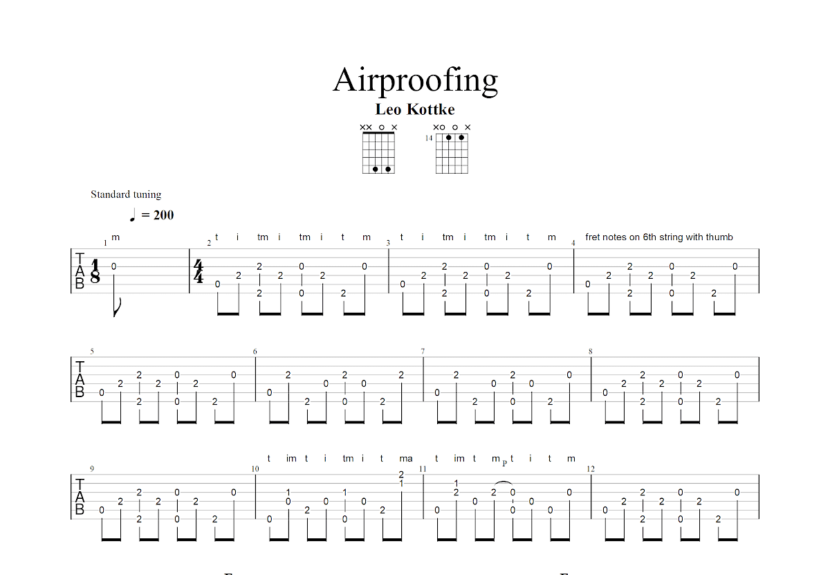 Airproofing吉他谱预览图