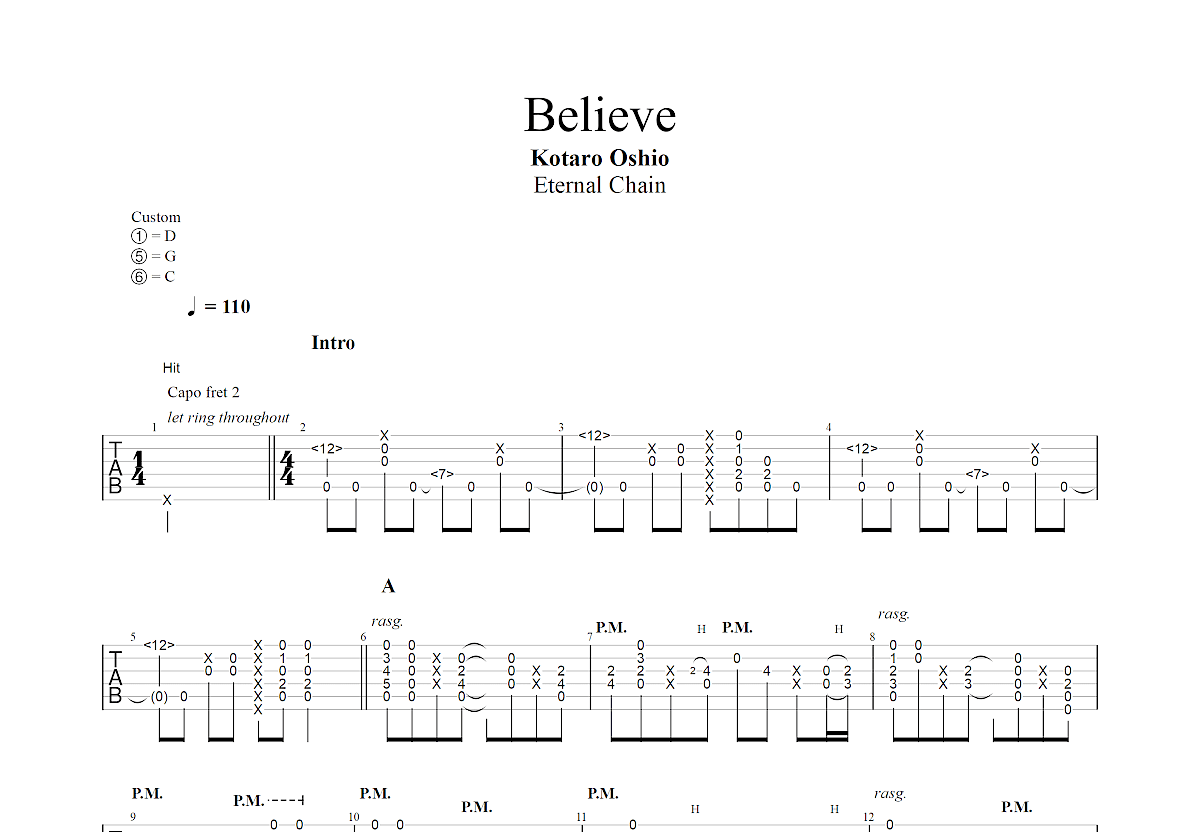 Believe吉他谱预览图