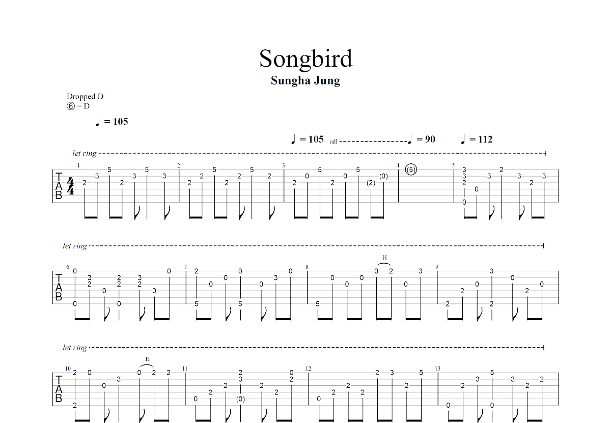 Songbird吉他谱预览图