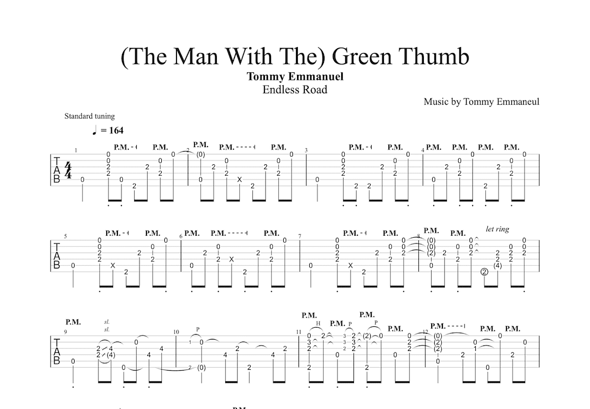 (The Man With The) Green Thumb吉他谱预览图