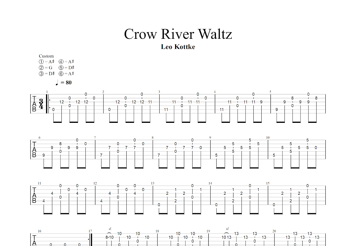 Crow River Waltz吉他谱预览图