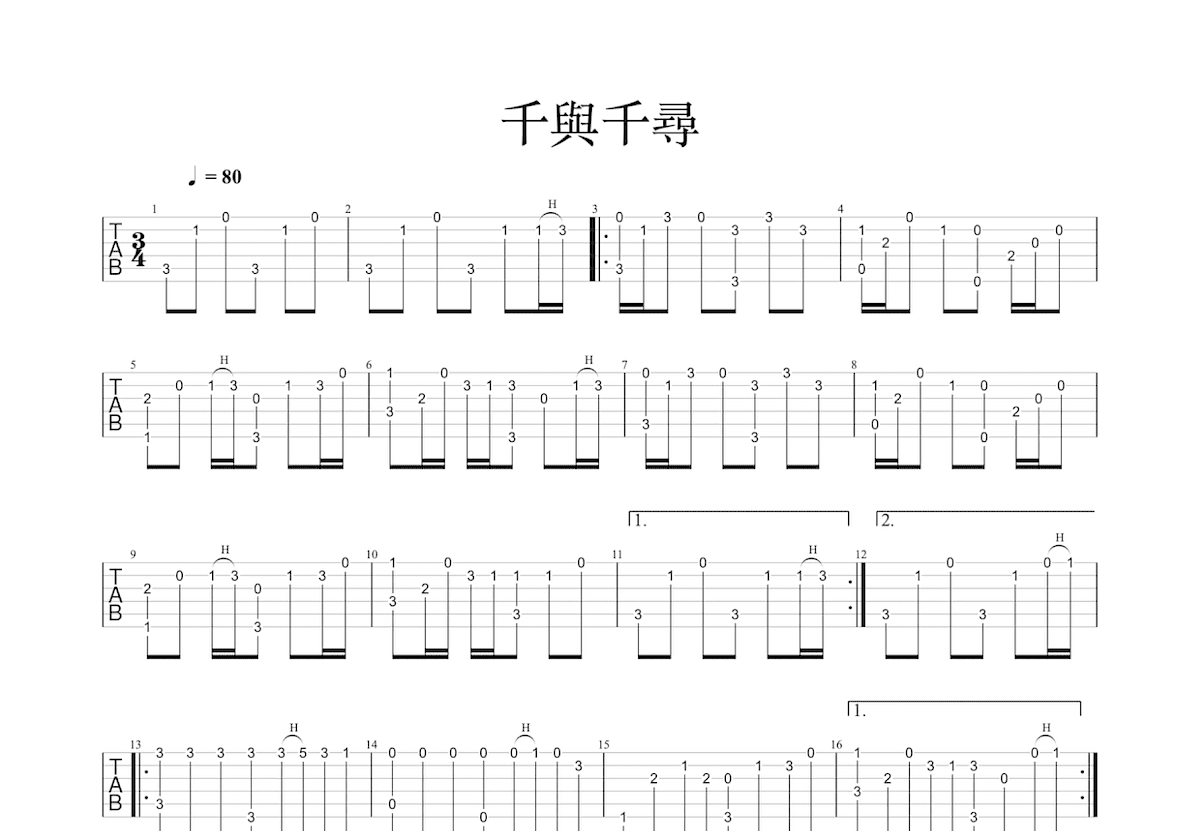 Always With Me吉他谱预览图