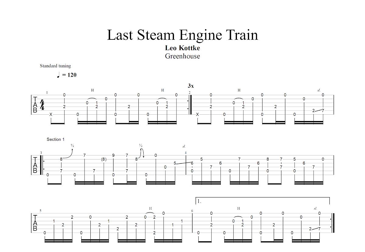 Last Steam Engine Train吉他谱预览图