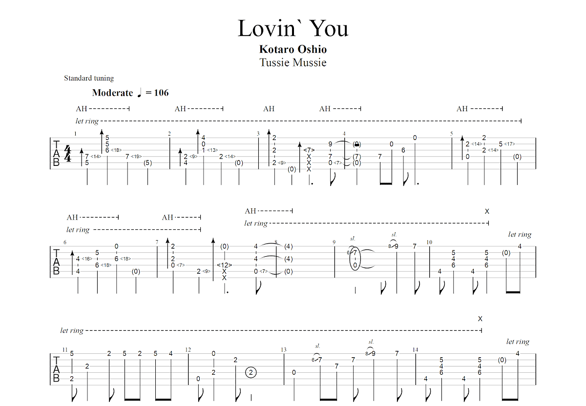 lovin` you吉他谱预览图