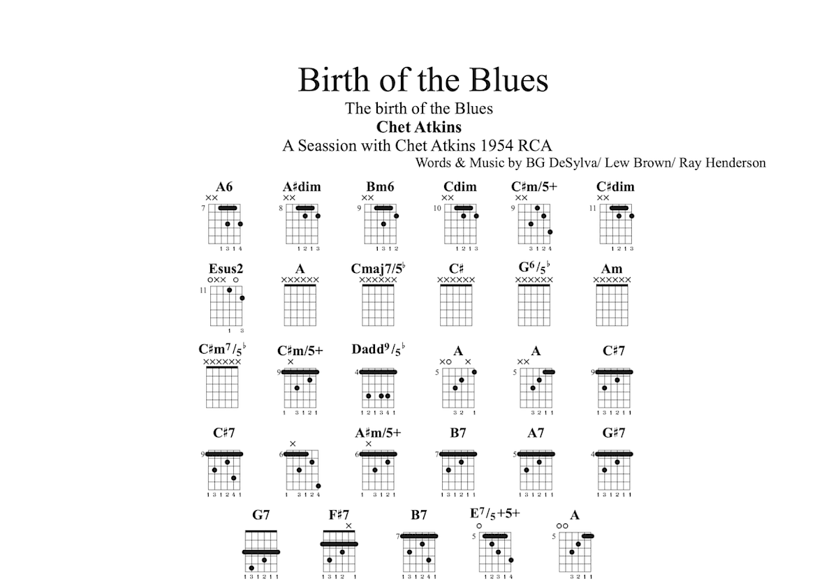 Birth Of The Blues吉他谱_Ray Henderson_A调指弹