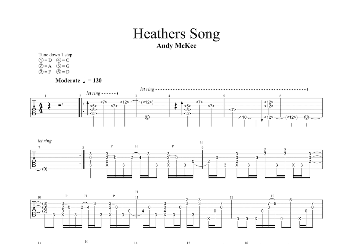Heathers Song吉他谱预览图