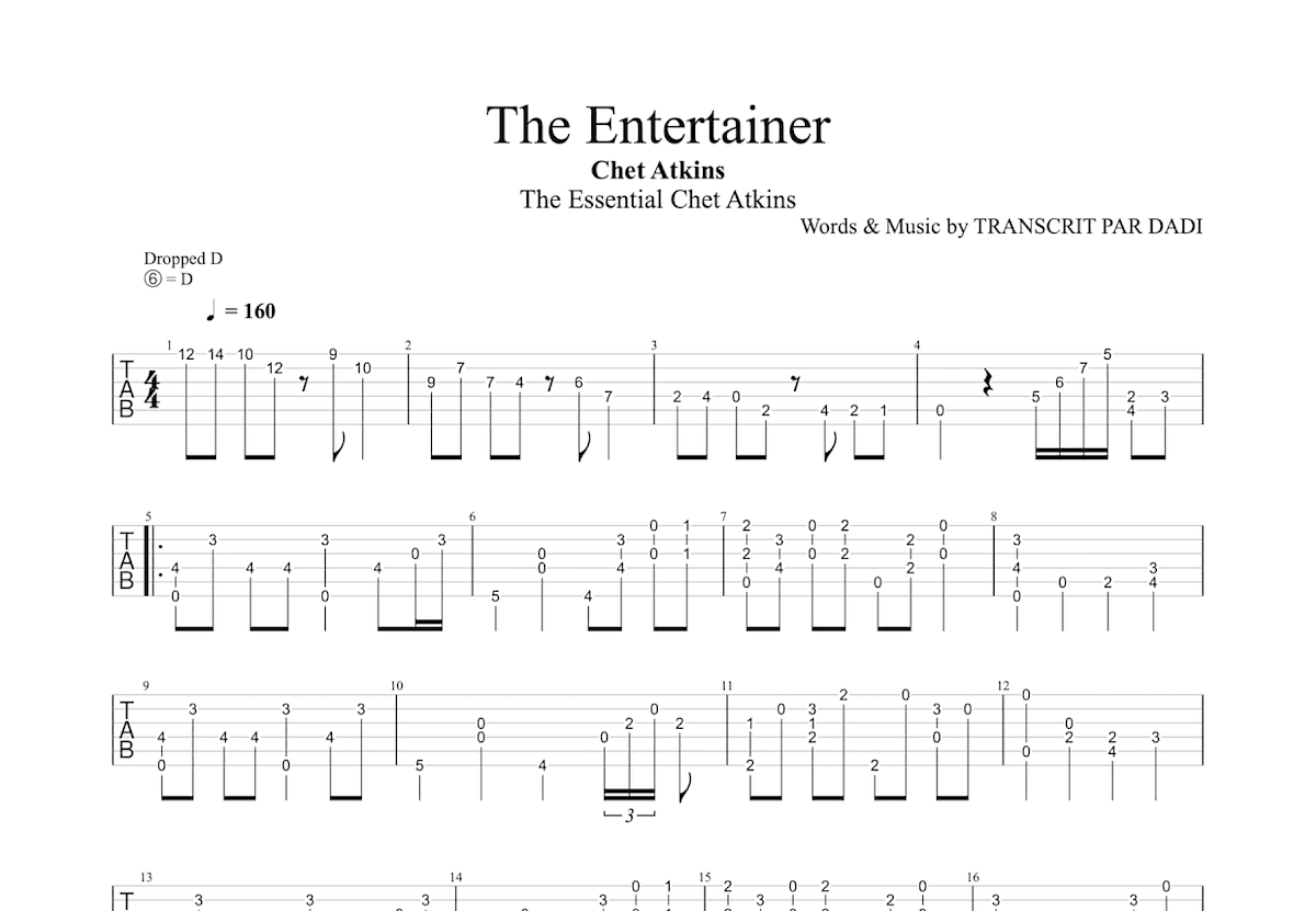 The Entertainer吉他谱_Scott Joplin_D调指弹