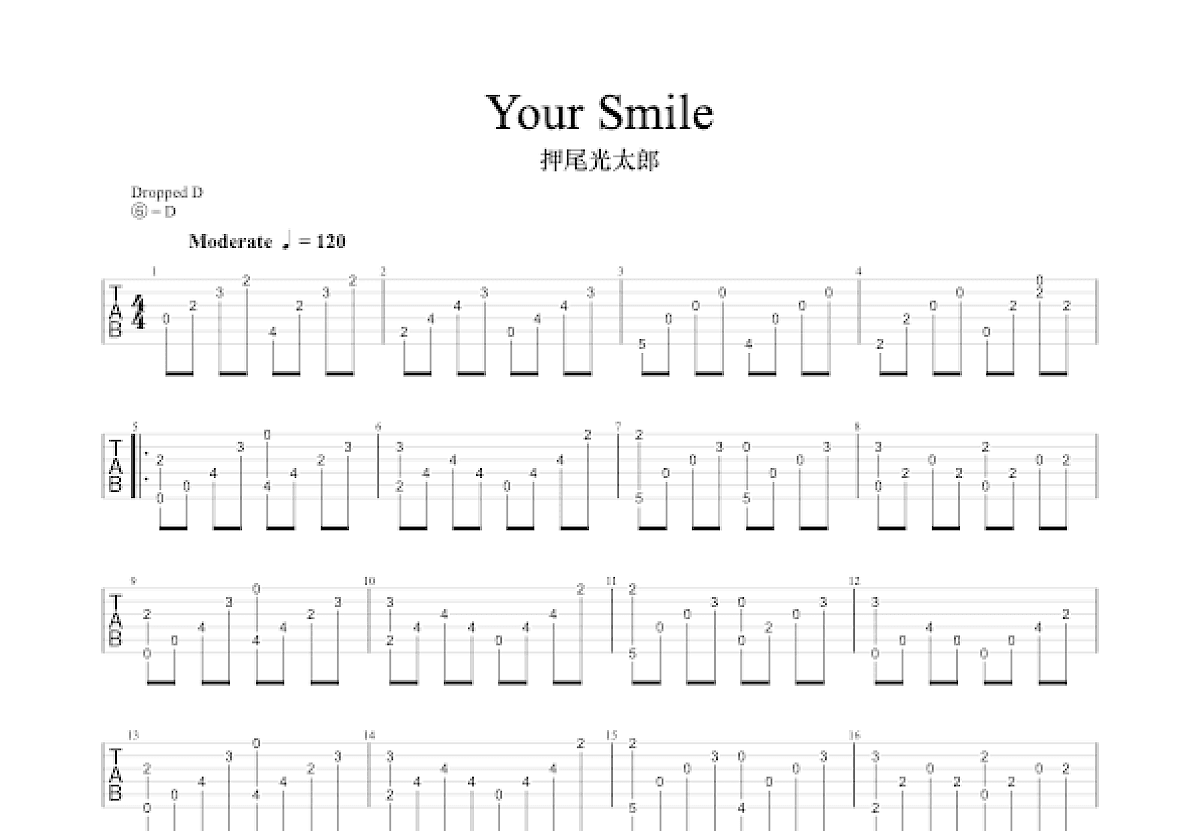 You Smile吉他谱预览图