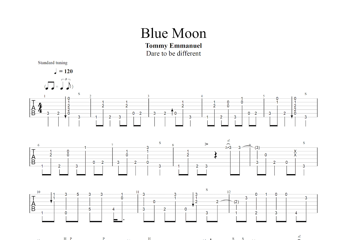 Blue Moon吉他谱_Richard Rodgers_G调指弹