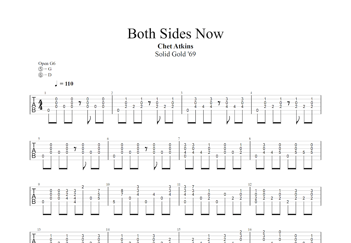 Both Sides Now吉他谱_Chet Atkins_G调指弹