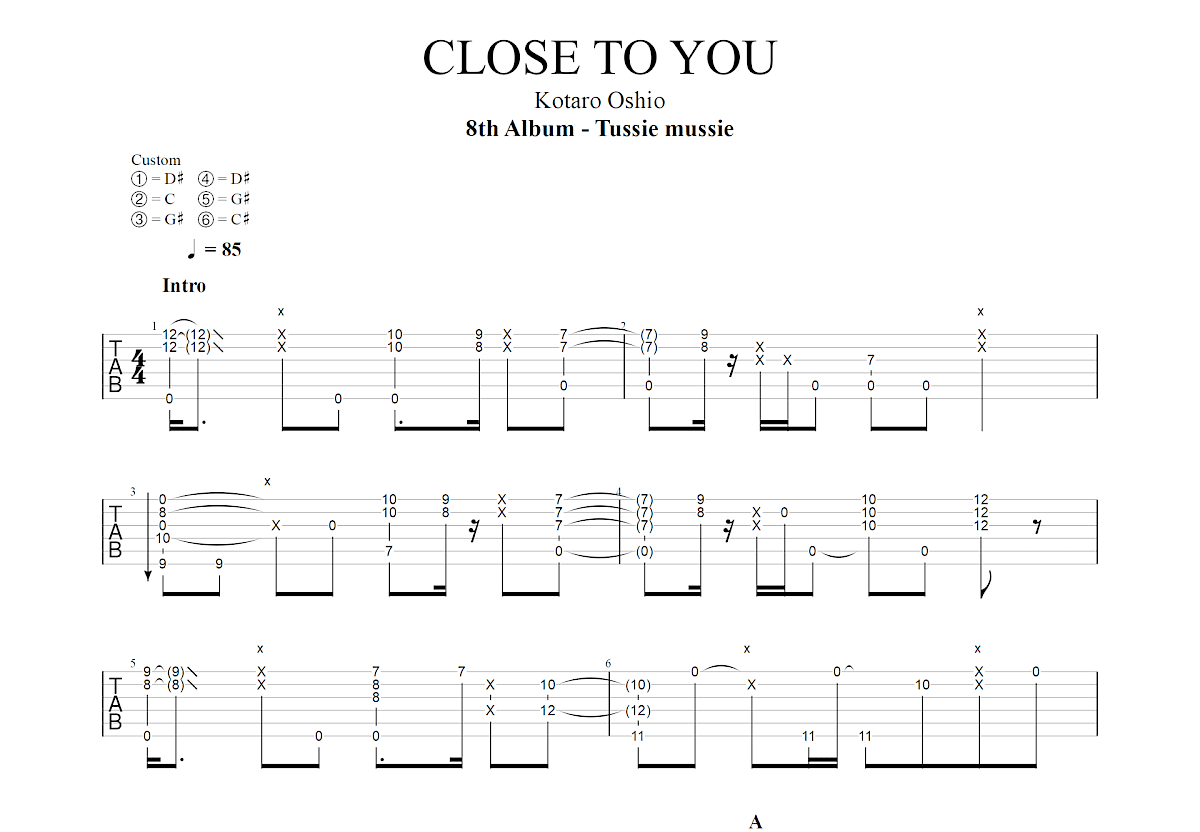 Close to you吉他谱预览图