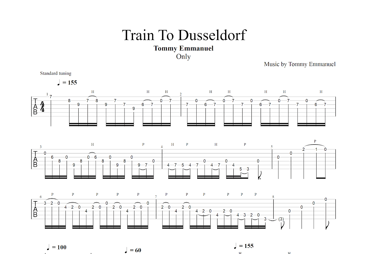 Train To Dusseldorf吉他谱_Tommy Emmanuel_G调指弹