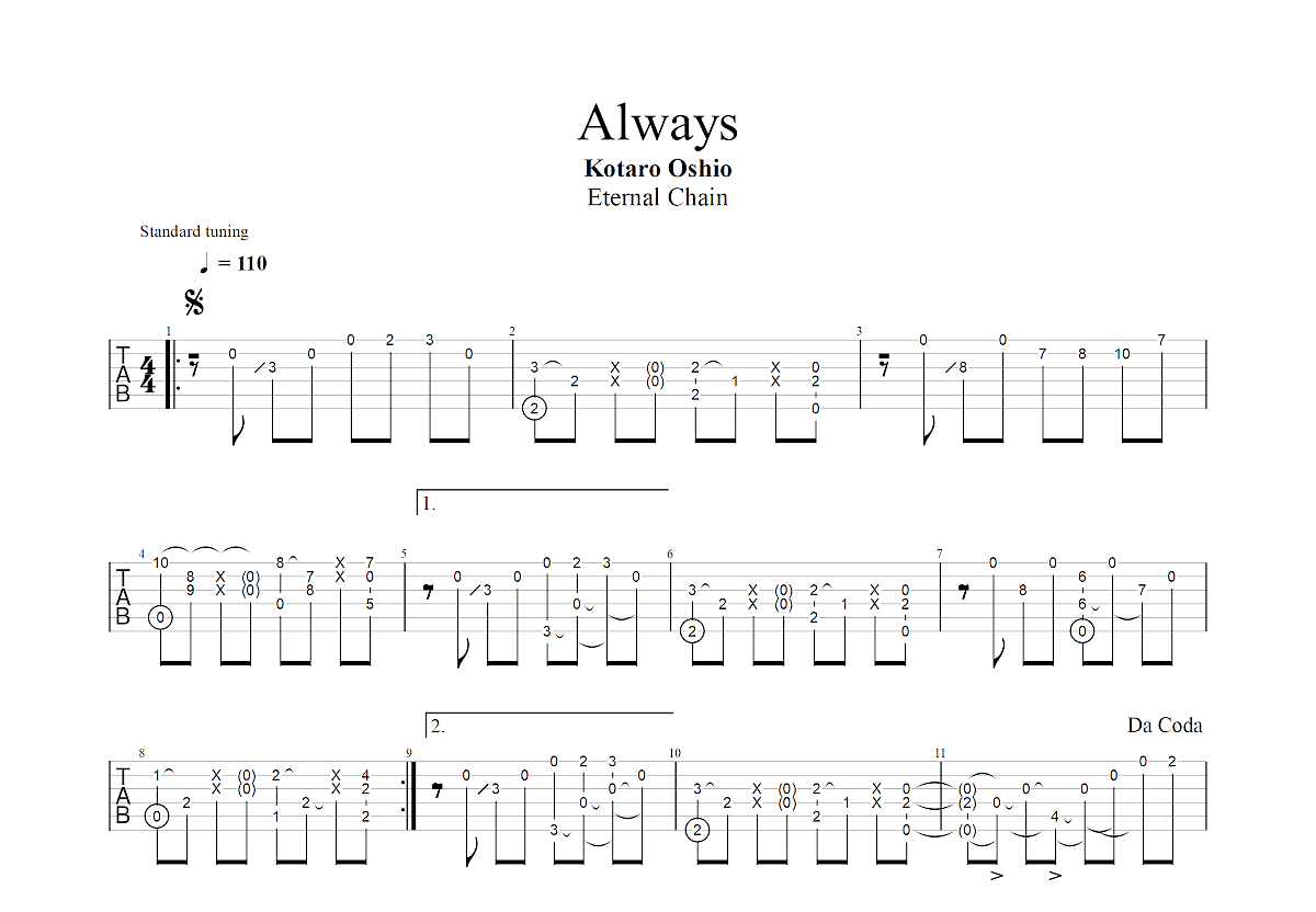Always吉他谱预览图