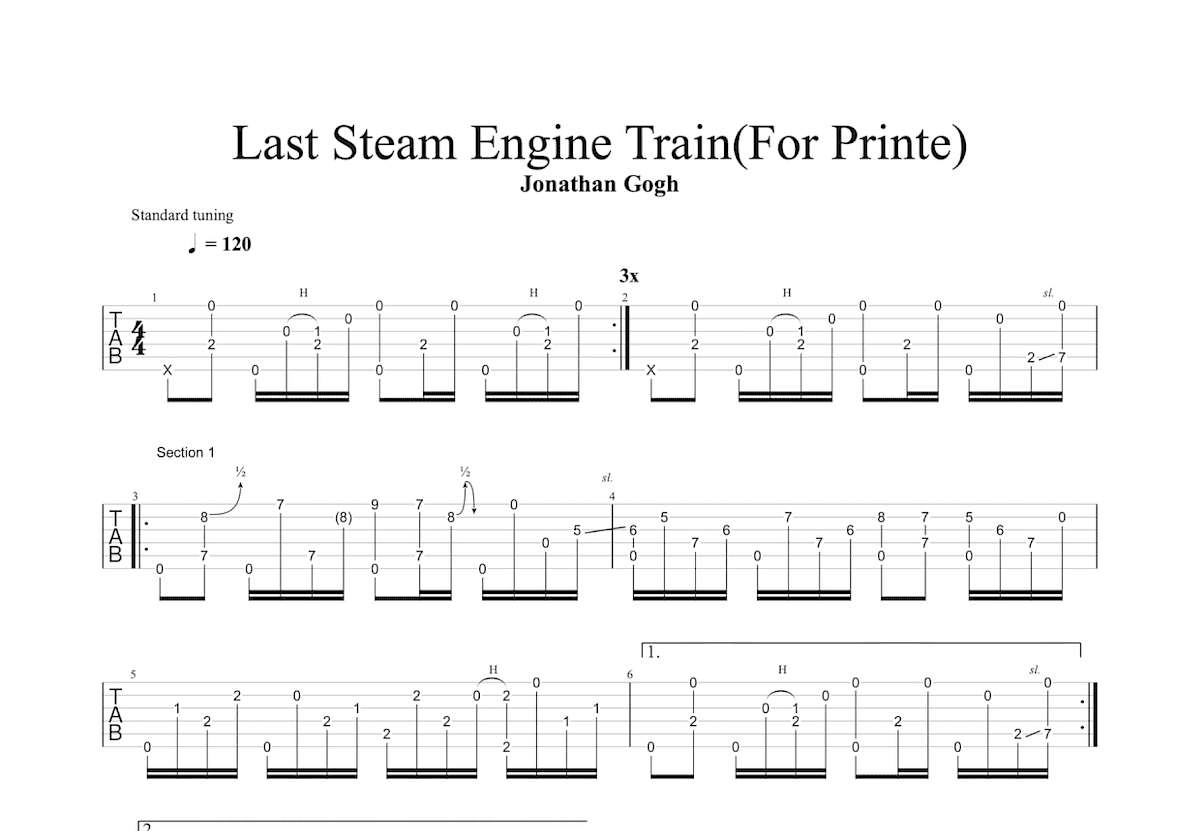 Last Steam Engine Train吉他谱预览图