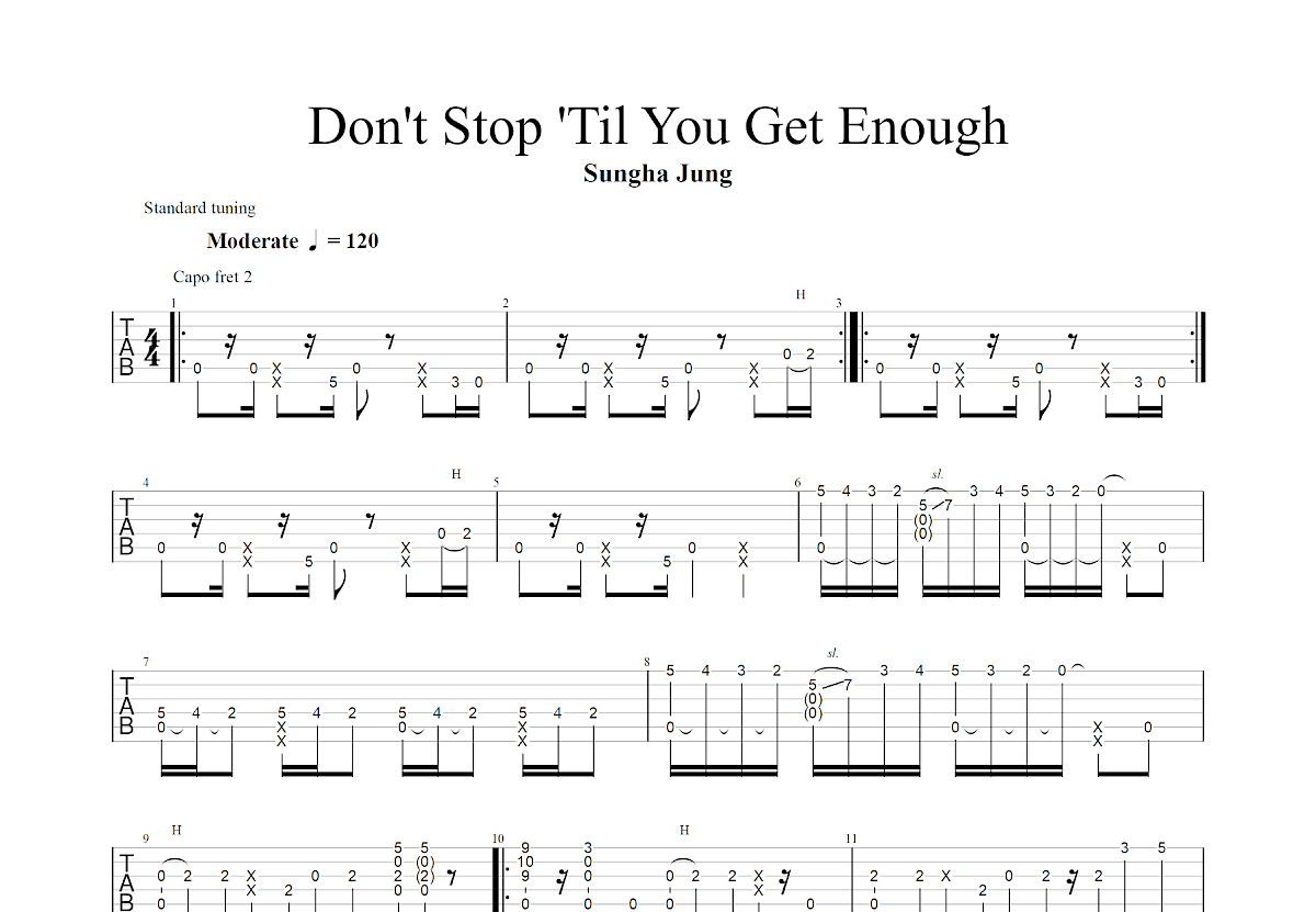 Don't Stop 'Til You Get Enough吉他谱_郑成河_C调指弹