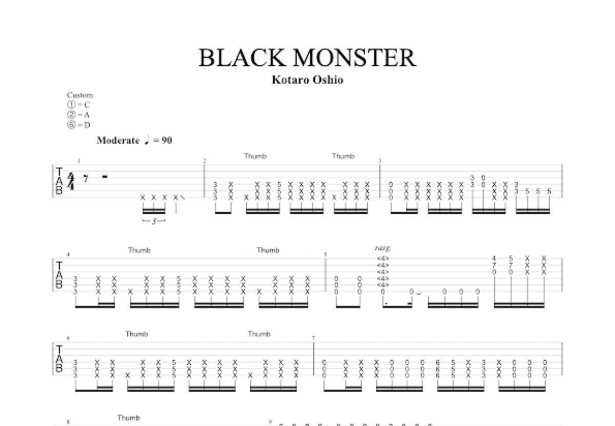 Black Monster吉他谱预览图